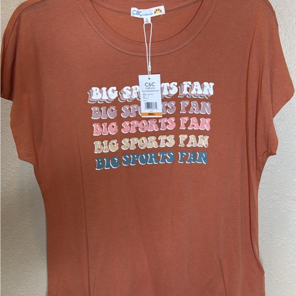 C&C California Big Sports Fan T-Shirt - Rust